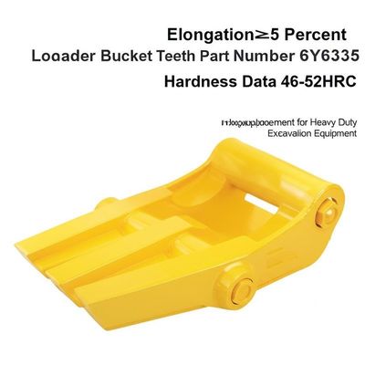Elongamento≥5 Percent Loader Bucket Teeth Part Number 6Y6335 Dati di durezza 46-52HRC Sostituzione durevole per apparecchiature pesanti per scavo